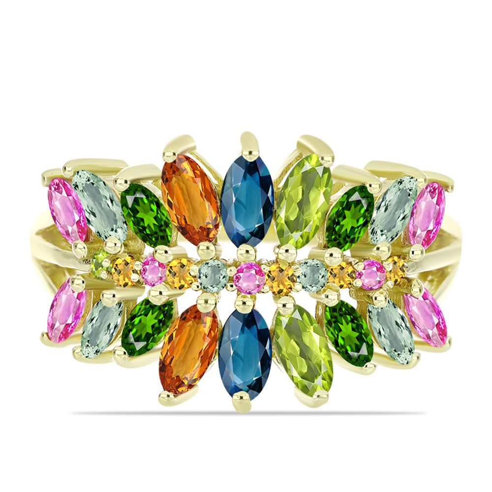 Inel din Argint 925 Placat cu Aur ( 4.25 grame ) cu Turmalină Chakra 2.09 Carate