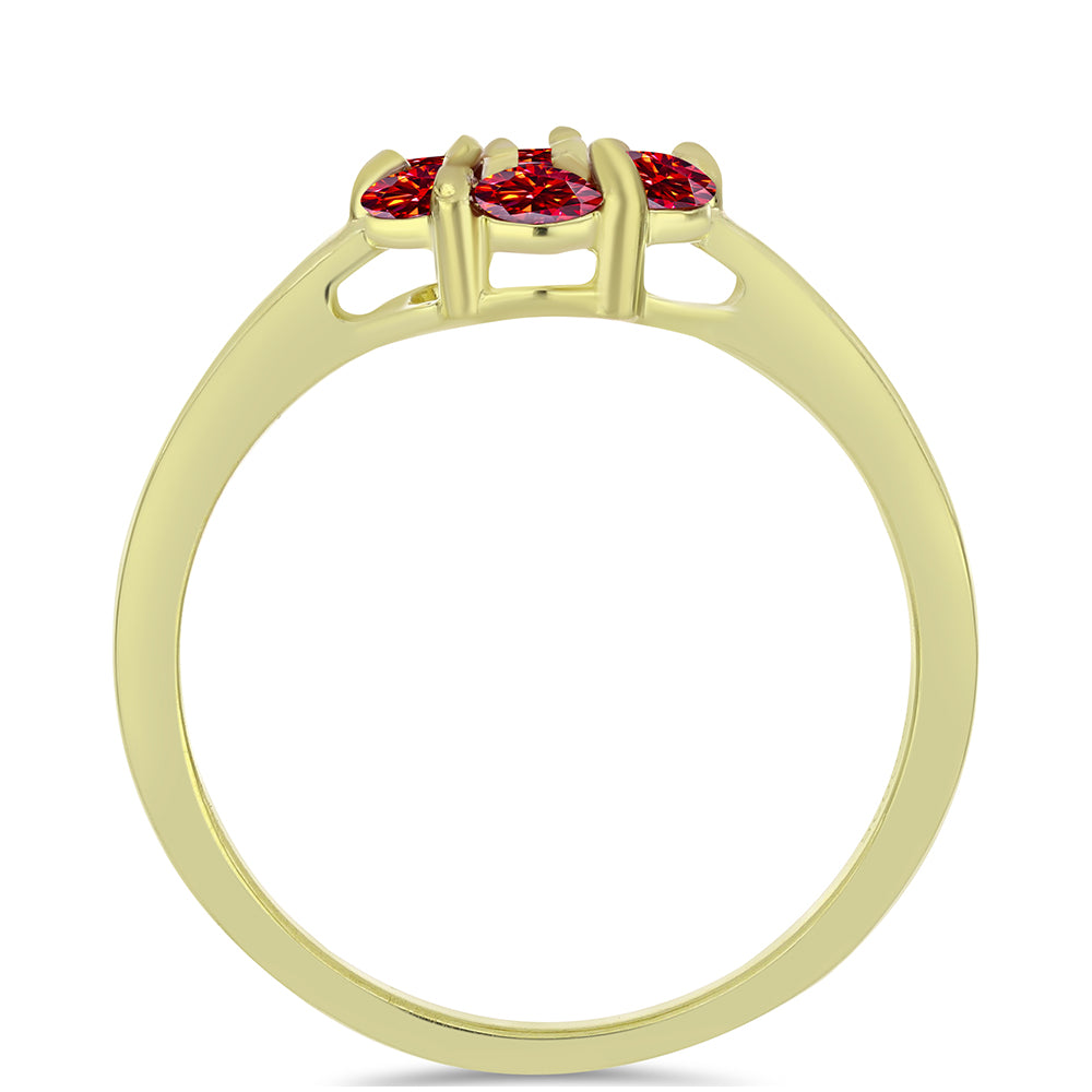 Inel din Argint 925 Placat cu Aur ( 2.15 grame ) cu Moissanite Roșu Majestic 0.73 Carate