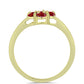 Inel din Argint 925 Placat cu Aur ( 2.15 grame ) cu Moissanite Roșu Majestic 0.73 Carate