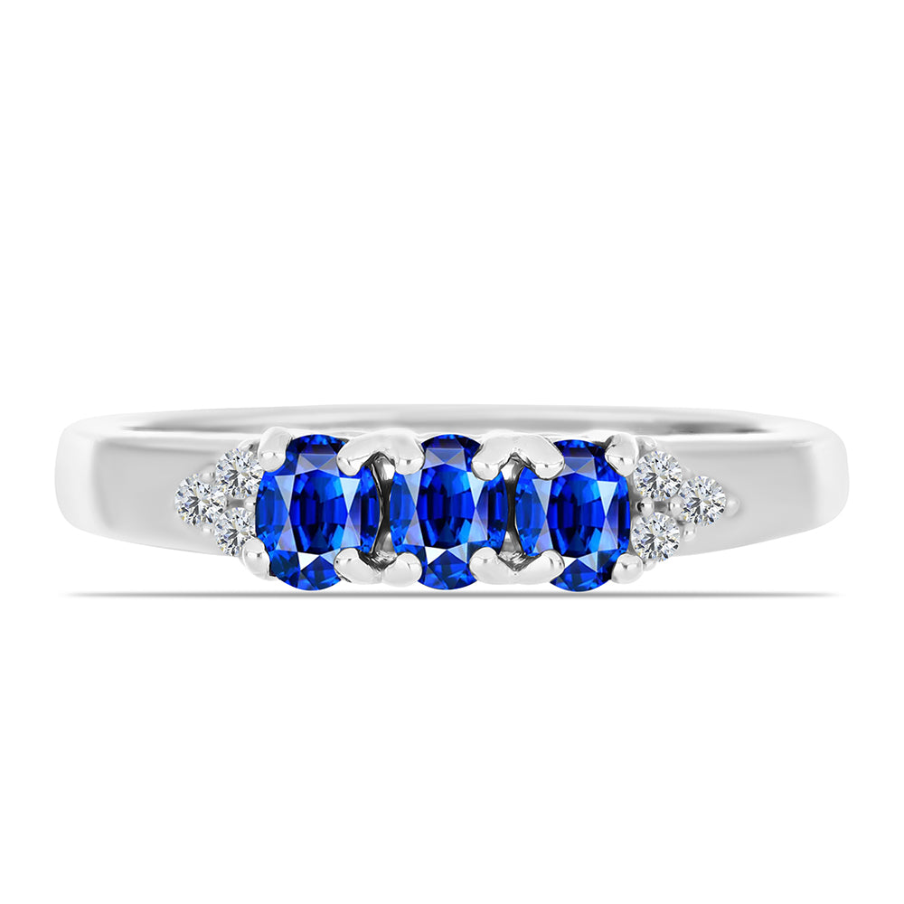 Inel din Argint 925 ( 2.01 grame ) cu Safir Albastru Australian și Topaz Alb 0.83 Carate 1 