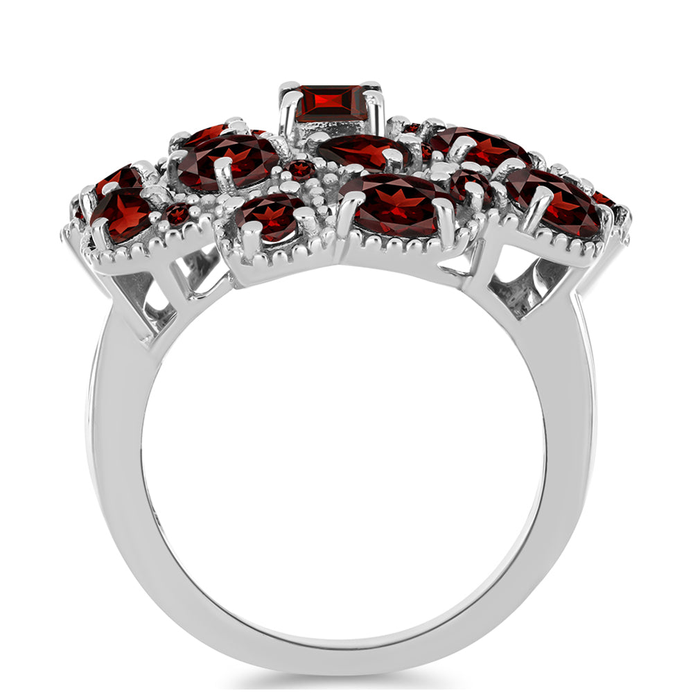 Inel din Argint 925 ( 6.39 grame ) cu Granat Barton 4.9 Carate 2 