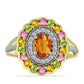 Inel din Argint 925 Placat cu Aur ( 3.69 grame ) cu Turmalină Chakra și Topaz Alb 1.94 Carate