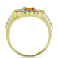 Inel din Argint 925 Placat cu Aur ( 3.69 grame ) cu Turmalină Chakra și Topaz Alb 1.94 Carate