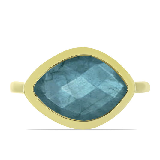 Inel din Argint 925 Placat cu Aur ( 2.41 grame ) cu Labradorit 4.38 Carate