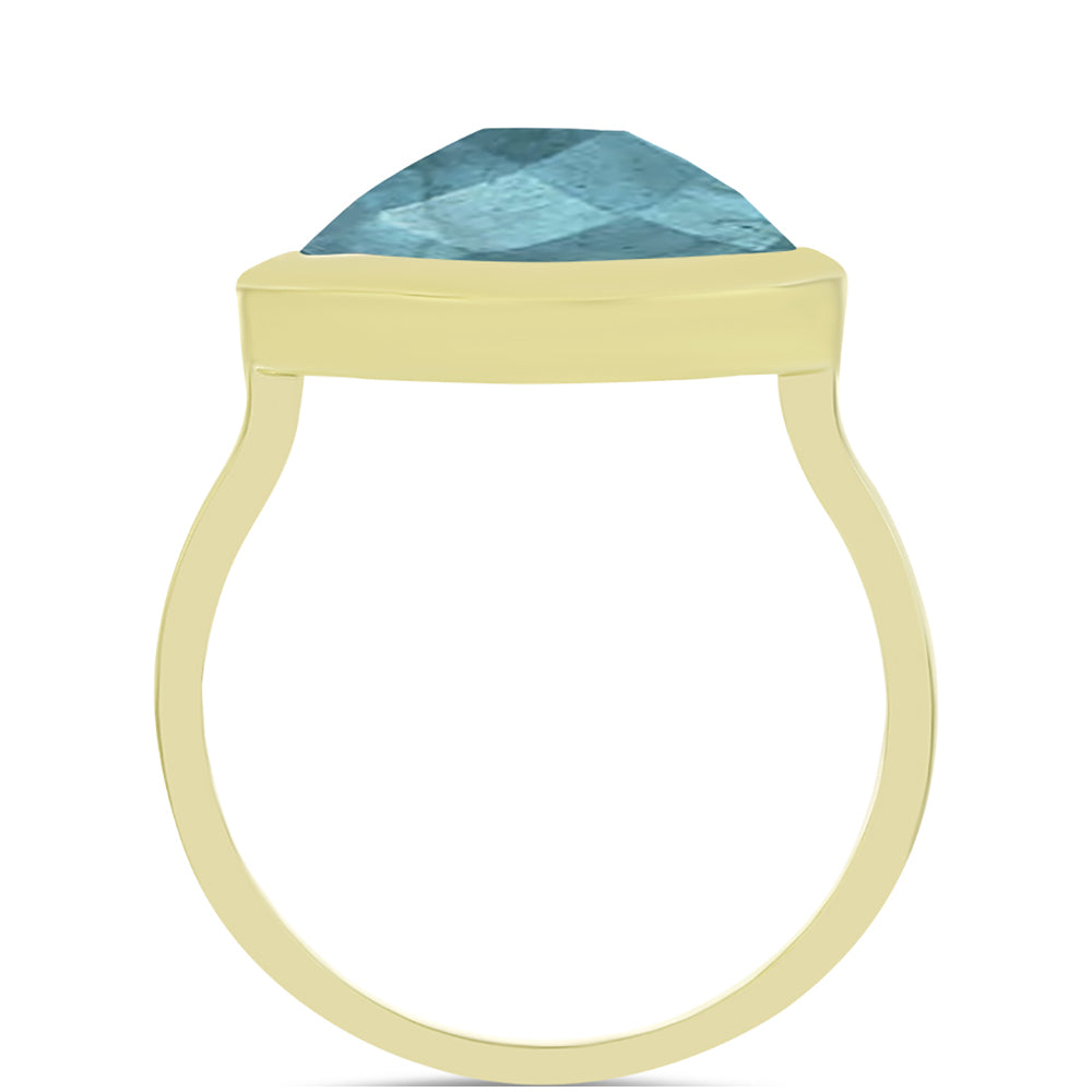 Inel din Argint 925 Placat cu Aur ( 2.41 grame ) cu Labradorit 4.38 Carate 2 