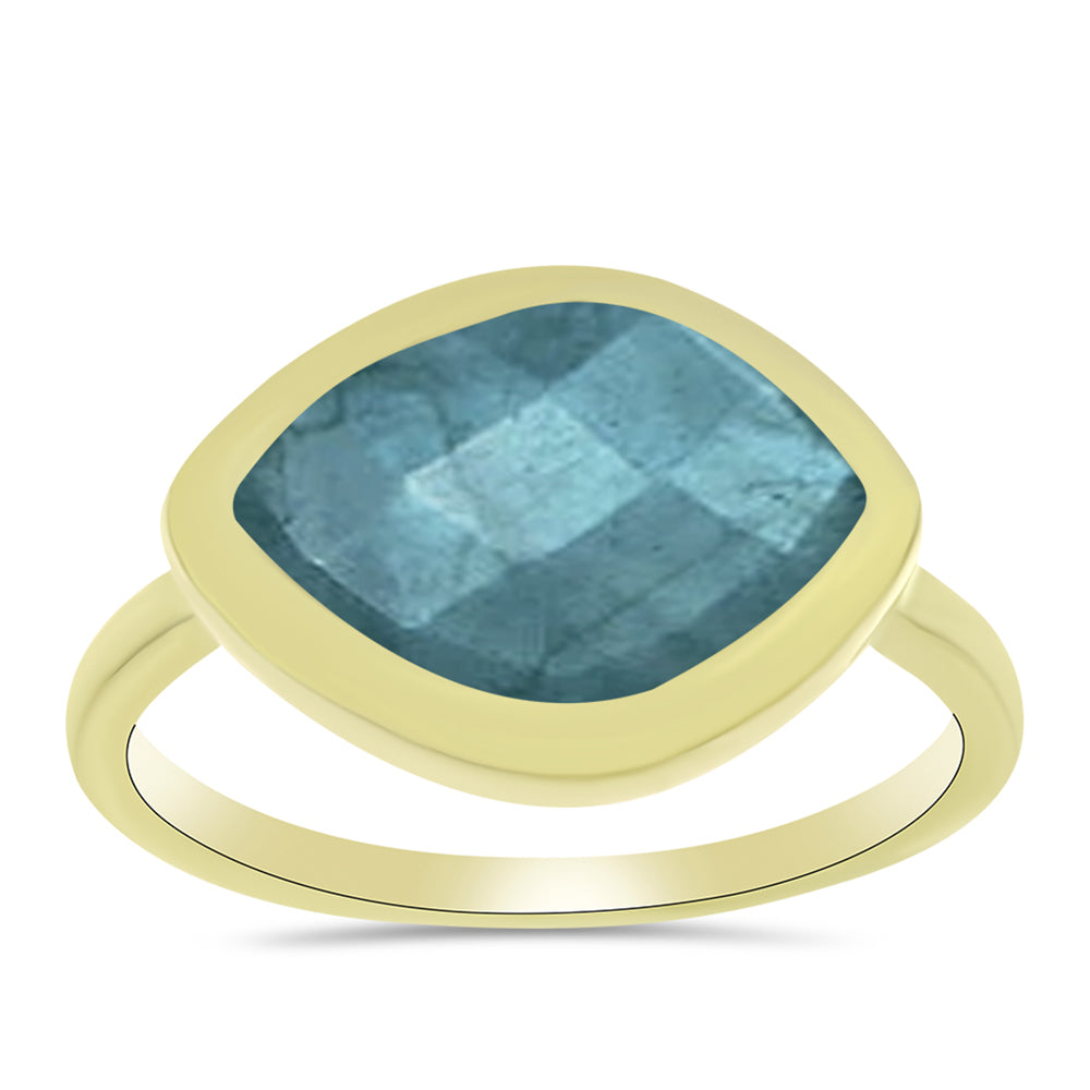 Inel din Argint 925 Placat cu Aur ( 2.41 grame ) cu Labradorit 4.38 Carate 3 