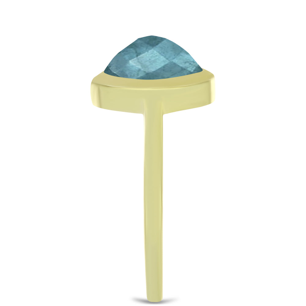 Inel din Argint 925 Placat cu Aur ( 2.41 grame ) cu Labradorit 4.38 Carate 4 