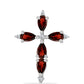 Cruce Pandantiv din Argint 925 ( 1.11 grame ) cu Granat Barton și Topaz Alb 1.49 Carate
