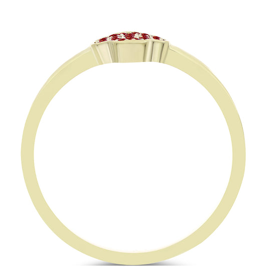 Inel din Argint 925 Placat cu Aur ( 1.9 grame ) cu Moissanite Roșu Majestic 0.13 Carate