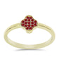 Inel din Argint 925 Placat cu Aur ( 1.9 grame ) cu Moissanite Roșu Majestic 0.13 Carate