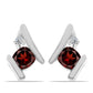 Cercei din Argint 925 ( 1.56 grame ) cu Granat Barton și Topaz Alb 0.8 Carate