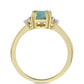 Inel din Argint 925 Placat cu Aur ( 2.56 grame ) cu Labradorit și Topaz Alb 1.42 Carate