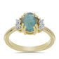 Inel din Argint 925 Placat cu Aur ( 2.56 grame ) cu Labradorit și Topaz Alb 1.42 Carate