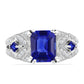 Inel din Argint 925 ( 3.4 grame ) cu Safir Albastru Australian și Topaz Alb 3.48 Carate