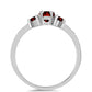 Inel din Argint 925 ( 2.46 grame ) cu Granat Barton și Topaz Alb 1.35 Carate