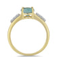 Inel din Argint 925 Placat cu Aur ( 2.24 grame ) cu Labradorit și Topaz Alb 1.38 Carate