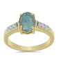 Inel din Argint 925 Placat cu Aur ( 2.24 grame ) cu Labradorit și Topaz Alb 1.38 Carate