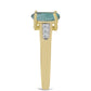 Inel din Argint 925 Placat cu Aur ( 2.24 grame ) cu Labradorit și Topaz Alb 1.38 Carate