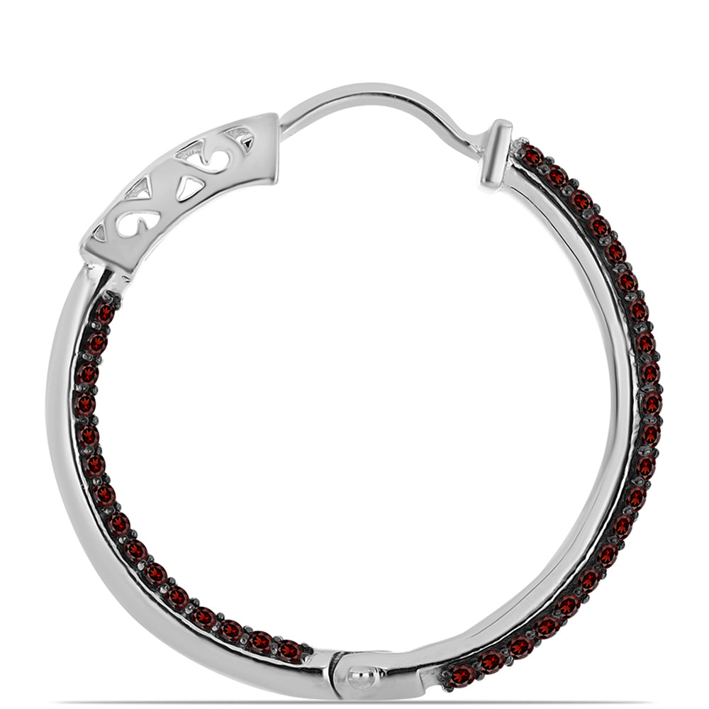 Cercei din Argint 925 ( 5.27 grame ) cu Granat Barton 1.44 Carate 1 