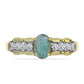 Inel din Argint 925 Placat cu Aur ( 2.84 grame ) cu Labradorit și Topaz Alb 1.14 Carate