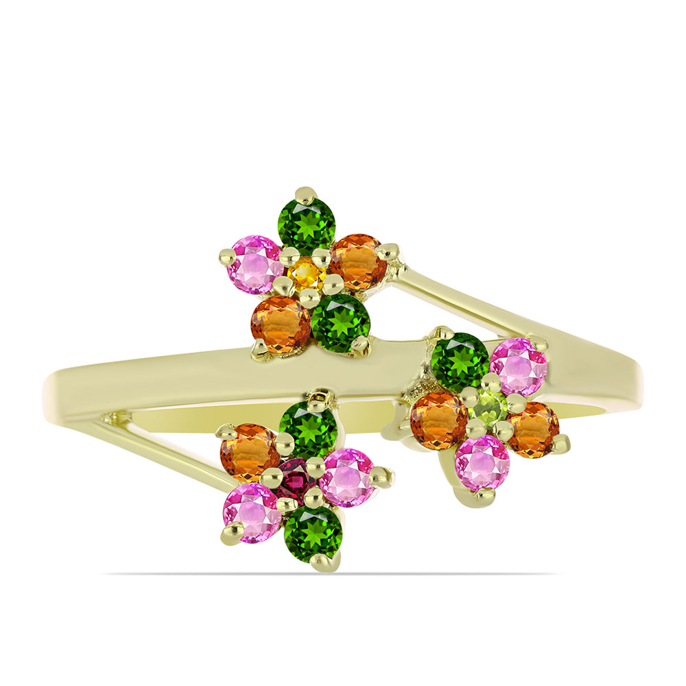 Inel din Argint 925 Placat cu Aur ( 2.51 grame ) cu Turmalină Chakra 0.73 Carate 1 