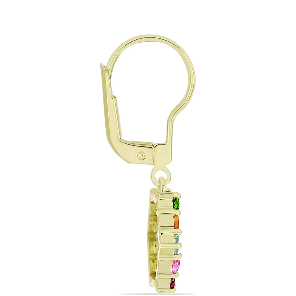 Cercei din Argint 925 Placat cu Aur ( 2.68 grame ) cu Turmalină Chakra 1.87 Carate 2 