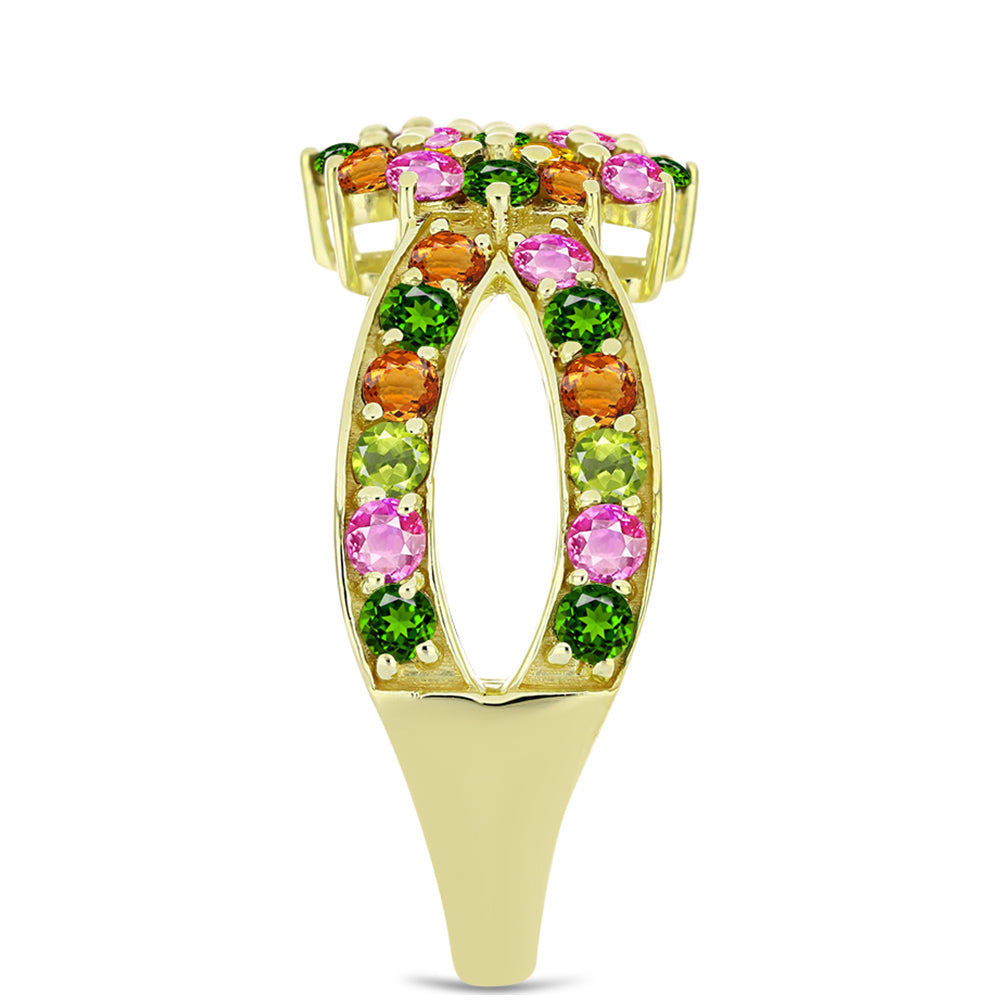 Inel din Argint 925 Placat cu Aur ( 4.1 grame ) cu Turmalină Chakra 1.93 Carate 4 