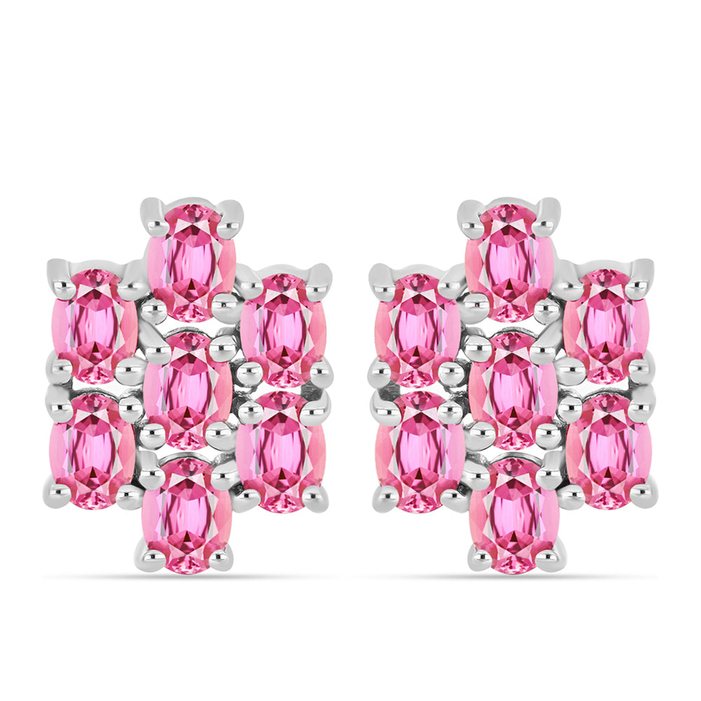 Cercei din Argint 925 ( 3.1 grame ) cu Turmalină Roz Pelmadulla 2.23 Carate 1 