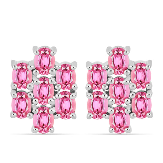 Cercei din Argint 925 ( 3.1 grame ) cu Turmalină Roz Pelmadulla 2.23 Carate