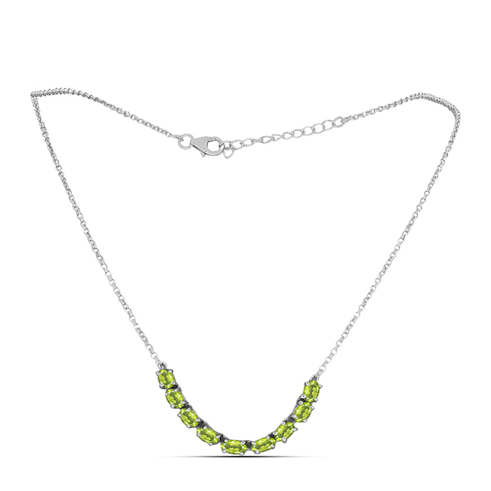 Colier din Argint 925 ( 4.22 grame ) cu Peridot Changbai 2.42 Carate 1 