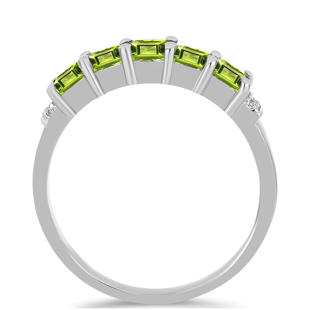 Inel din Argint 925 ( 2.35 grame ) cu Peridot Changbai și Topaz Alb 0.92 Carate