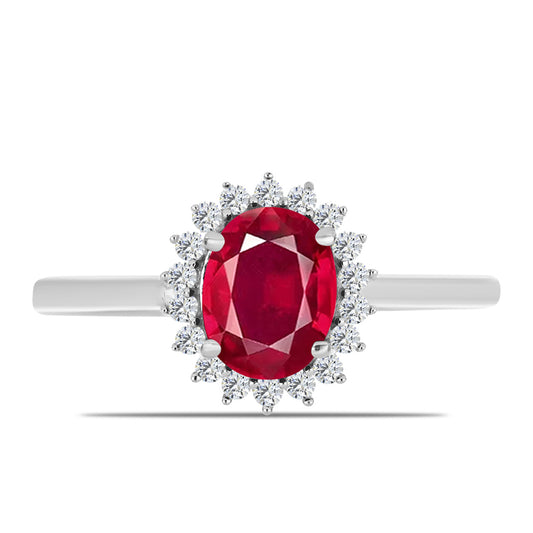 Inel din Argint 925 ( 2.2 grame ) cu Rubin Malagasy și Topaz Alb 1.92 Carate