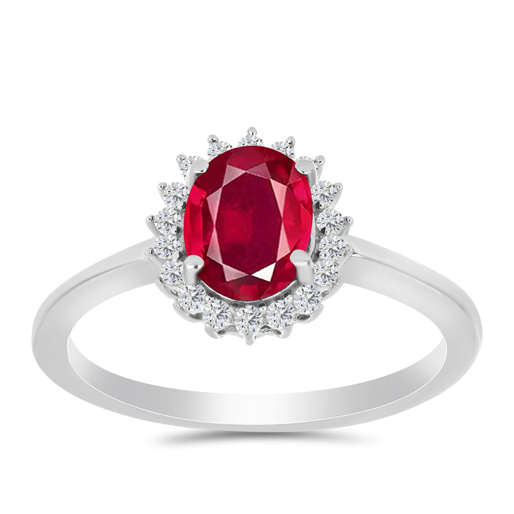 Inel din Argint 925 ( 2.2 grame ) cu Rubin Malagasy și Topaz Alb 1.92 Carate 3 