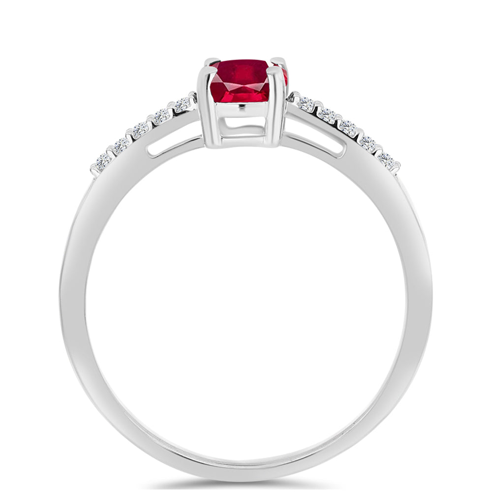 Inel din Argint 925 ( 1.46 grame ) cu Rubin Malagasy și Topaz Alb 1.18 Carate 2 