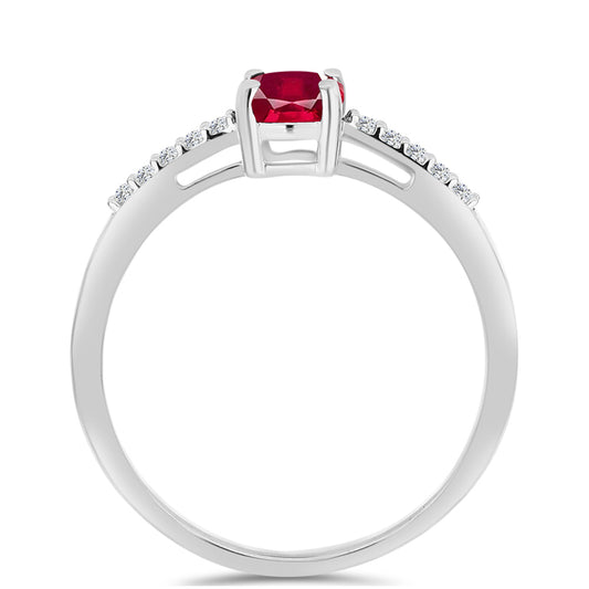 Inel din Argint 925 ( 1.46 grame ) cu Rubin Malagasy și Topaz Alb 1.18 Carate