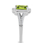 Inel din Argint 925 ( 2.47 grame ) cu Peridot Changbai și Topaz Alb 1.28 Carate