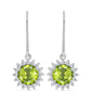 Cercei din Argint 925 ( 2.65 grame ) cu Peridot Changbai și Topaz Alb 3.55 Carate