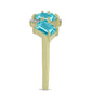 Inel din Argint 925 Placat cu Aur ( 2.74 grame ) cu Cuarț Paraiba și Topaz Alb 1.47 Carate