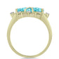 Inel din Argint 925 Placat cu Aur ( 3.38 grame ) cu Cuarț Paraiba și Topaz Alb 1.41 Carate