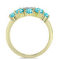 Inel din Argint 925 Placat cu Aur ( 2.98 grame ) cu Cuarț Paraiba și Topaz Alb 1.3 Carate