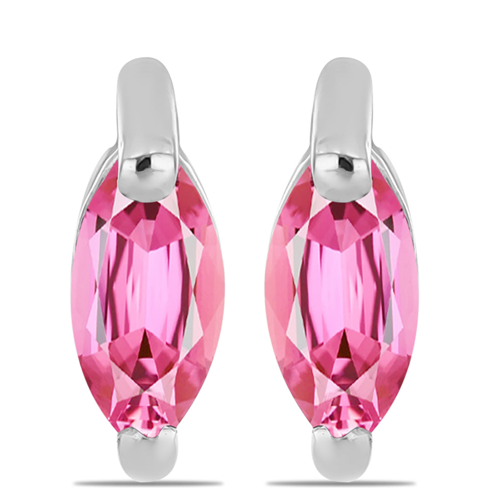 Cercei din Argint 925 ( 0.85 grame ) cu Turmalină Roz Pelmadulla 0.28 Carate 1 