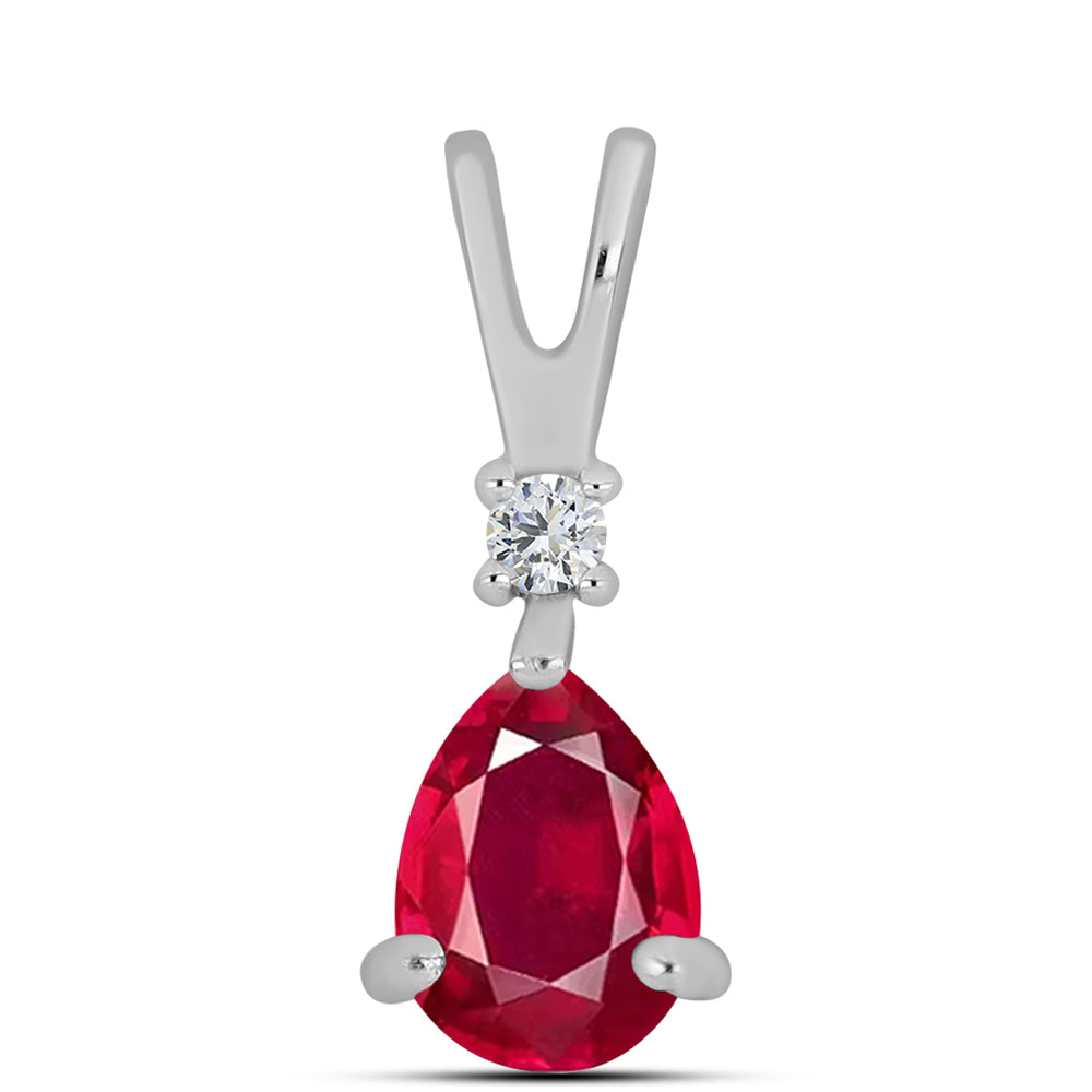 Pandantiv din Argint 925 ( 0.57 grame ) cu Rubin Malagasy și Topaz Alb 1.03 Carate