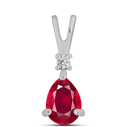 Pandantiv din Argint 925 ( 0.57 grame ) cu Rubin Malagasy și Topaz Alb 1.03 Carate