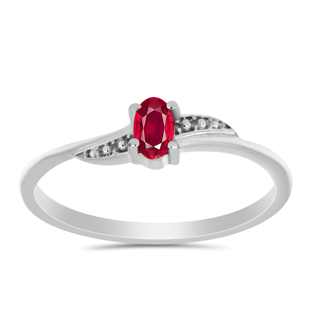 Inel din Argint 925 ( 1.58 grame ) cu Rubin Malagasy 0.34 Carate 3 