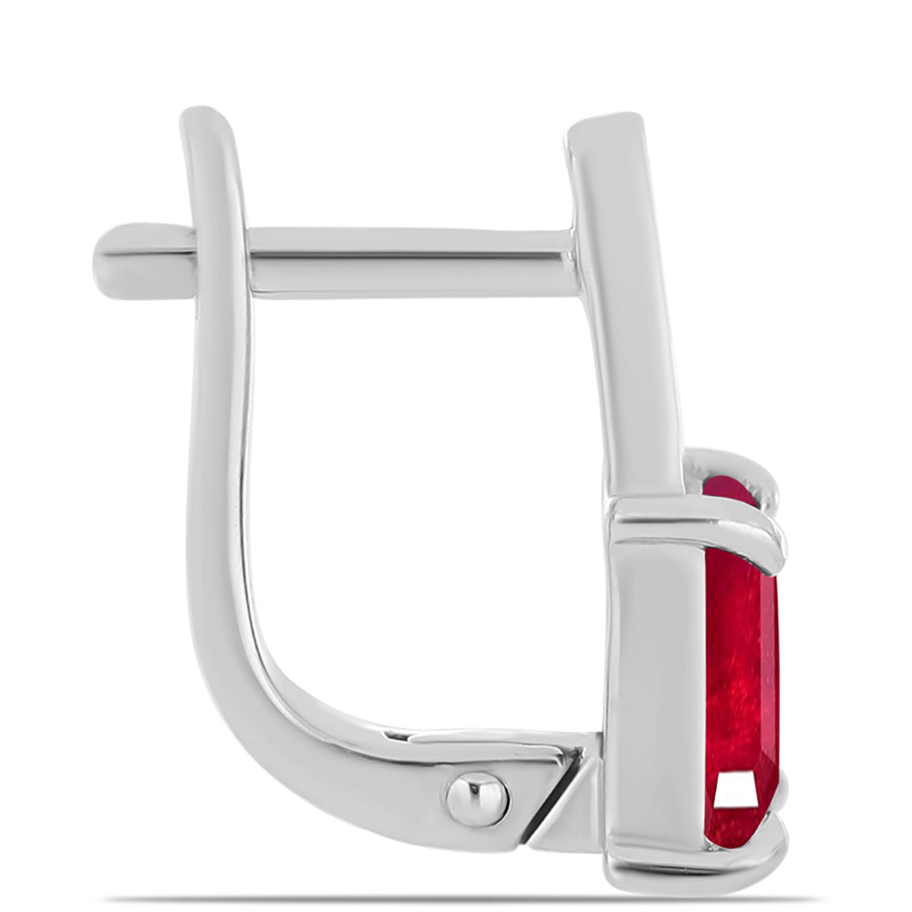 Cercei din Argint 925 ( 2.94 grame ) cu Rubin Malagasy și Topaz Alb 2.6 Carate