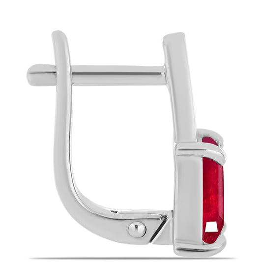 Cercei din Argint 925 ( 2.94 grame ) cu Rubin Malagasy și Topaz Alb 2.6 Carate