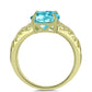 Inel din Argint 925 Placat cu Aur ( 3.17 grame ) cu Cuarț Paraiba 4.5 Carate