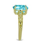 Inel din Argint 925 Placat cu Aur ( 3.17 grame ) cu Cuarț Paraiba 4.5 Carate
