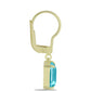 Cercei din Argint 925 Placat cu Aur ( 2.15 grame ) cu Cuarț Paraiba 2.68 Carate