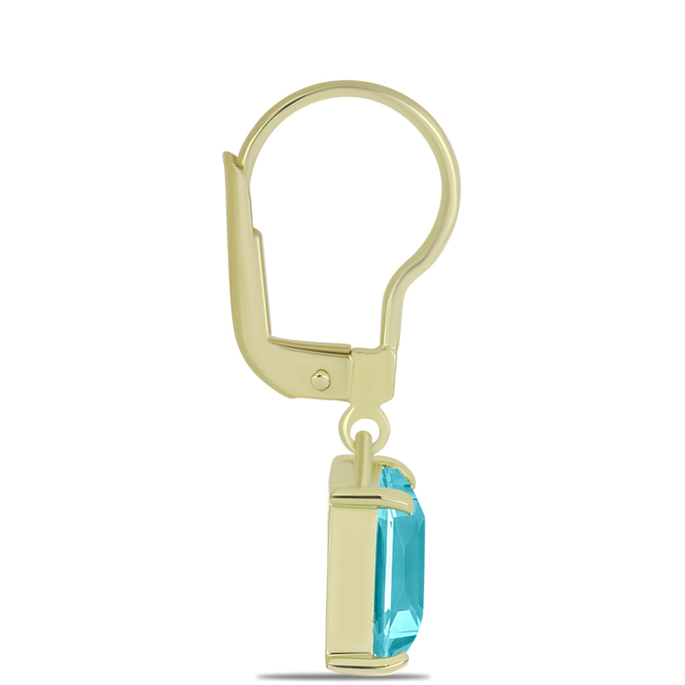 Cercei din Argint 925 Placat cu Aur ( 2.15 grame ) cu Cuarț Paraiba 2.68 Carate